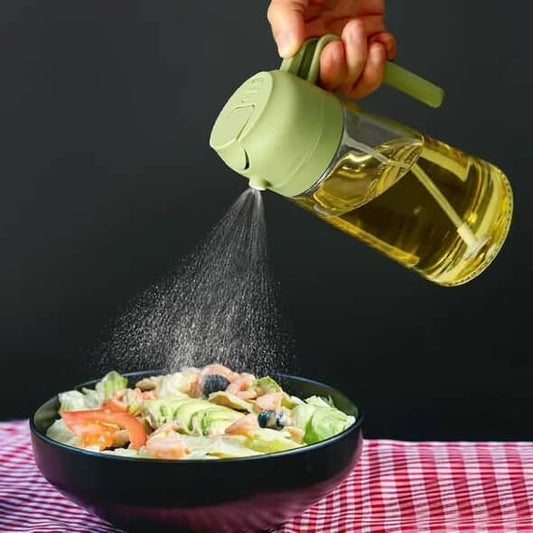 2 in 1 Glass Oil Bottle Sprayer Pot leak Proof Oil storage Dispenser